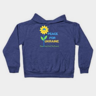 Peace For Ukraine, a nostalgic sunflower hippie message Kids Hoodie